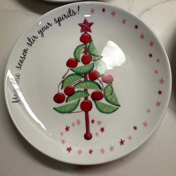 Set of 4 Boston Warehouse Anna Maria Fruit Topiary Trees Spirits 6-1/2" plates. - Picture 4 of 7